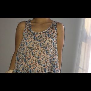 flowy floral shirt